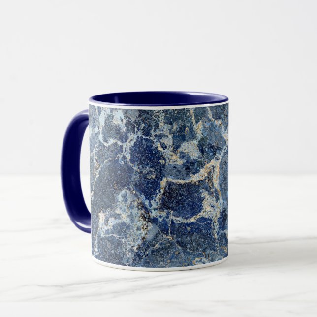 Bue Grey Black Marble & Beige Veins Mug (Front Left)