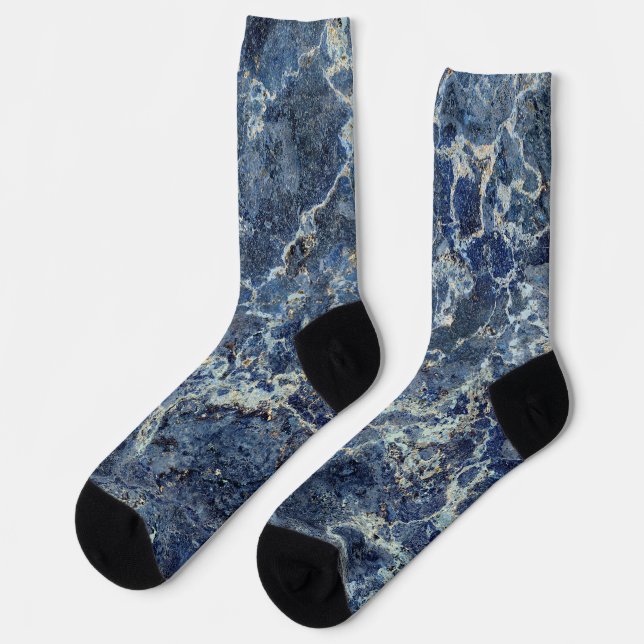 Bue Grey Black Marble & Beige Veins Socks (Left)