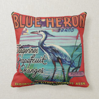 Bue Heron label Pillow