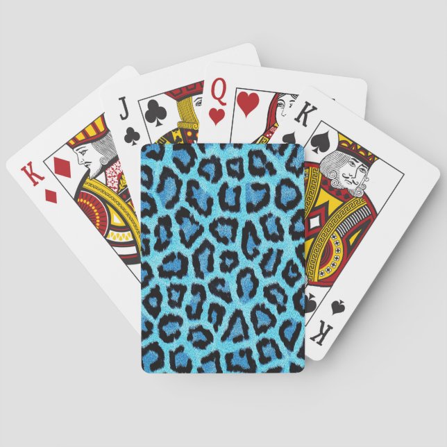 Bue Trendy Leopard Pattern Playing Cards (Back)