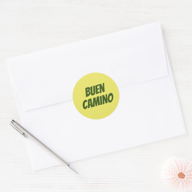 Buen Camino Classic Round Sticker (Envelope)