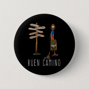 Buen Camino De Santiago Pilgrim Hiking Way Of St.  6 Cm Round Badge