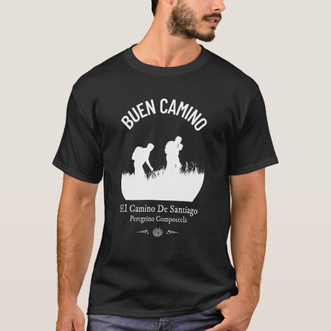 Buen Camino El Camino De Santiago Peregrino Compos T-Shirt (Front)