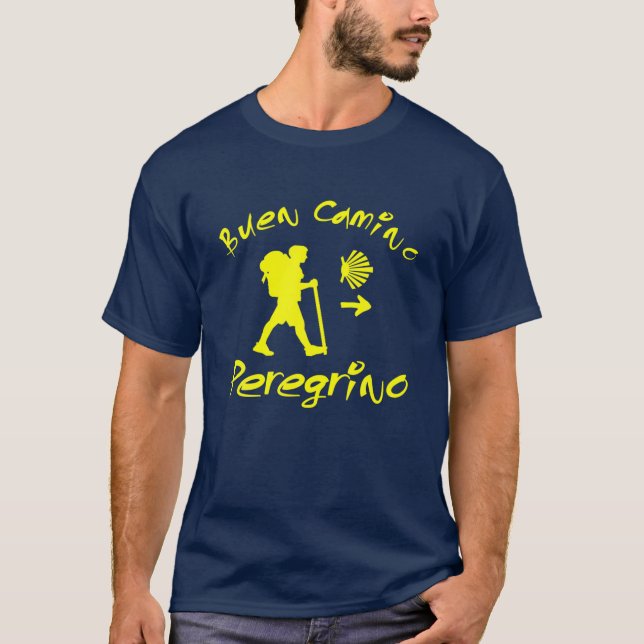 Buen Camino Peregrino Pilgrim Camino De Santiago T-Shirt (Front)