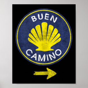 Buen Camino Shell El Camino De Santiago De Compost Poster