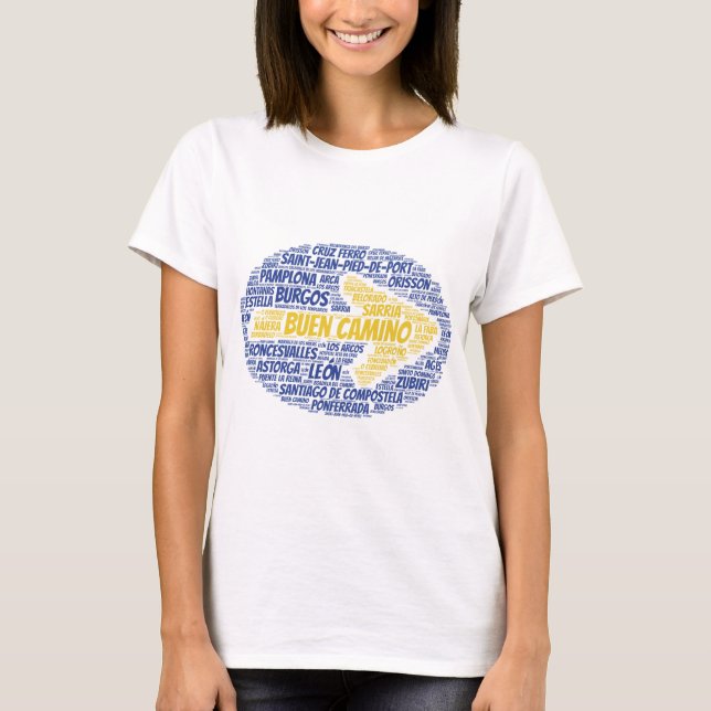 Buen Camino Word Art T-Shirt (Front)