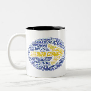 Buen Camino Word Art Two-Tone Coffee Mug