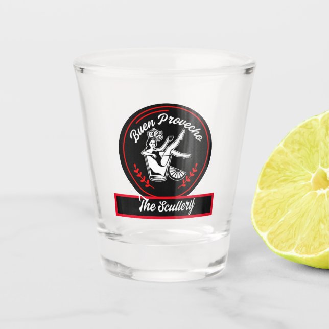Buen Provecho Shot Glass (Front)