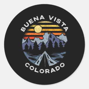 Buena Vista Colorado Mountains Vacation Camping So Classic Round Sticker
