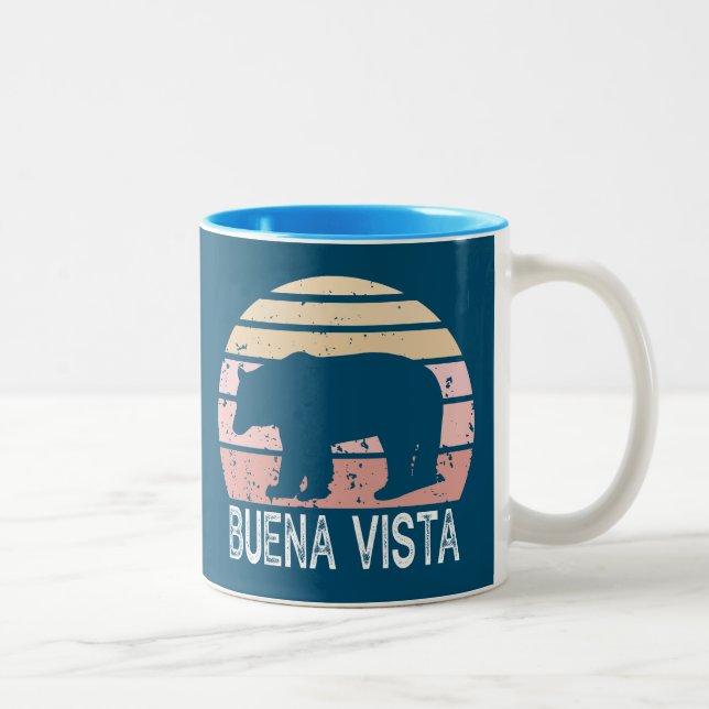 Buena Vista Colorado Retro Bear Two-Tone Coffee Mug (Right)