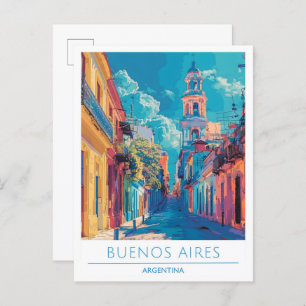 Buenos Aires Argentina Art Vintage Travel  Postcard