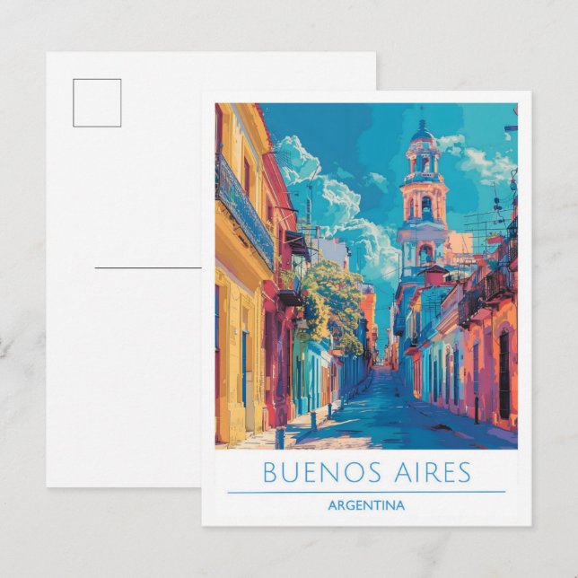 Buenos Aires Argentina Art Vintage Travel  Postcard (Front/Back)