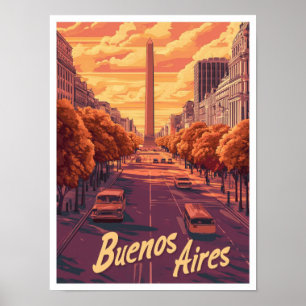 Buenos Aires Argentina Art Vintage Travel Poster