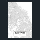 Buenos Aires, Argentina (black on white) Poster<br><div class="desc">Intricate posters of cities outlined only by their roads in beautiful detail. Routelines artwork copyright (c)2012 Nicholas Rougeux. Map data outside the US is (c) OpenStreetMap (http://www.openstreetmap.org) contributors,  CC BY-SA (http://creativecommons.org/licenses/by-sa/2.0/).</div>