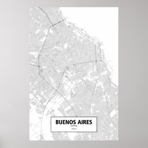 Buenos Aires, Argentina (black on white) Poster