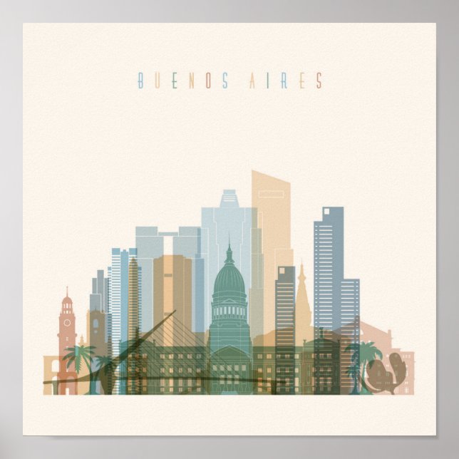 Buenos Aires, Argentina | City Skyline Poster (Front)