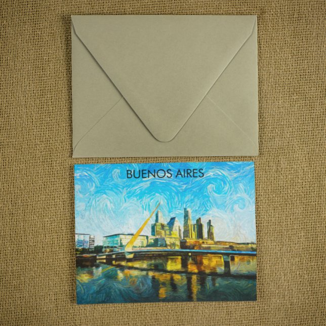 Buenos Aires Argentina CItyscape  Postcard (buenos aires argentina cityscape illustration)