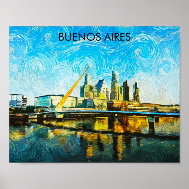 Buenos Aires Argentina CItyscape  Poster (Front)
