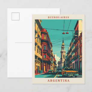 Buenos Aires Argentina Elegant Vintage Travel Postcard
