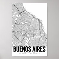 Buenos Aires Argentina Minimalist Map Art