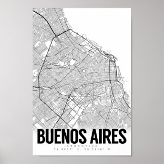 Buenos Aires Argentina Minimalist Map Art Poster