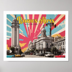Buenos Aires Argentina Pop Art Travel Illustration Poster