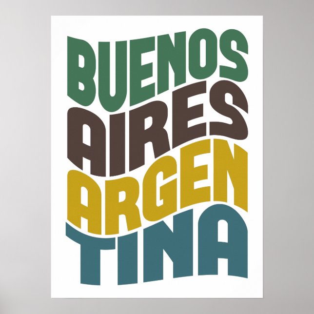 Buenos Aires Argentina Retro Wave Poster (Front)