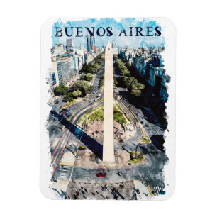 Buenos Aires Argentina Skyline illustration Magnet