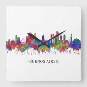 Buenos Aires Argentina Skyline Square Wall Clock