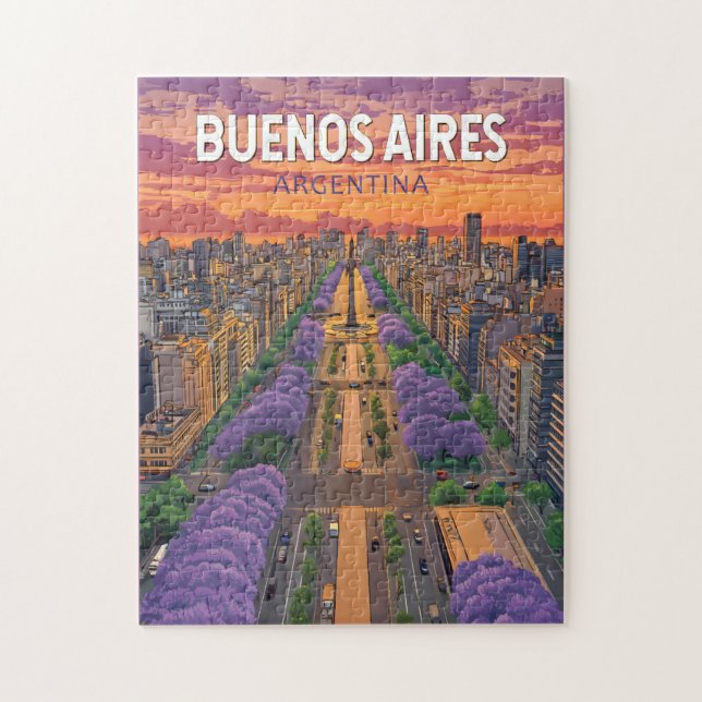 Buenos Aires Argentina Travel Art Vintage Jigsaw Puzzle (Vertical)