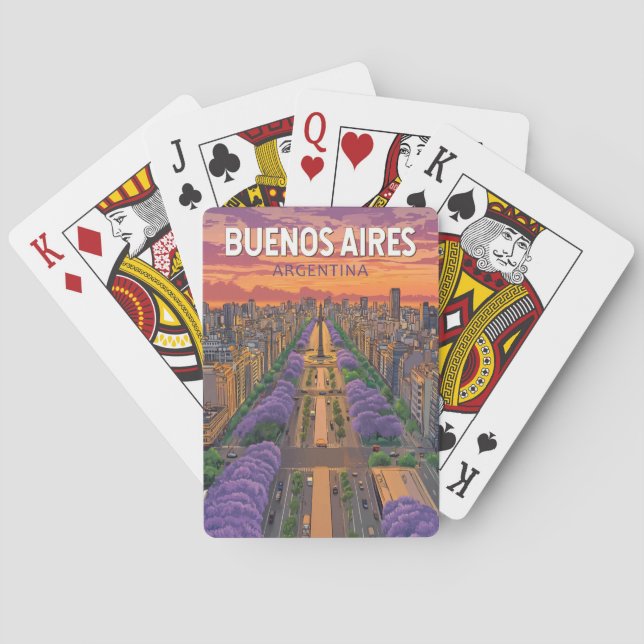 Buenos Aires Argentina Travel Art Vintage Playing Cards (Back)