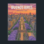 Buenos Aires Argentina Travel Art Vintage Postcard<br><div class="desc">Buenos Aires retro vector travel design. Buenos Aires,  the vibrant capital of Argentina,  is known for its European-inspired architecture,  rich tango culture,  and world-class cuisine.</div>