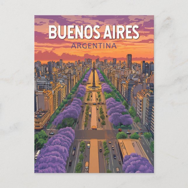 Buenos Aires Argentina Travel Art Vintage Postcard (Front)