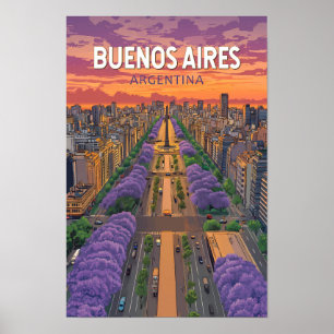 Buenos Aires Argentina Travel Art Vintage Poster