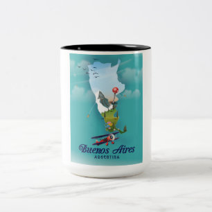 Buenos Aires, Argentina travel poster Two-Tone Coffee Mug