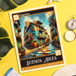 Buenos Aires, Argentina   Vintage Painting Postcard