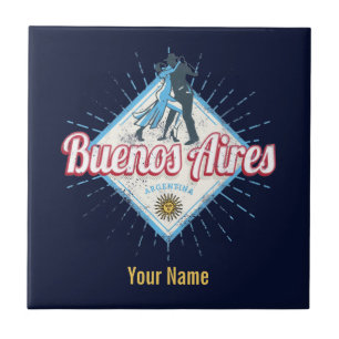 Buenos Aires City Argentina Retro Tango Vintage Tile