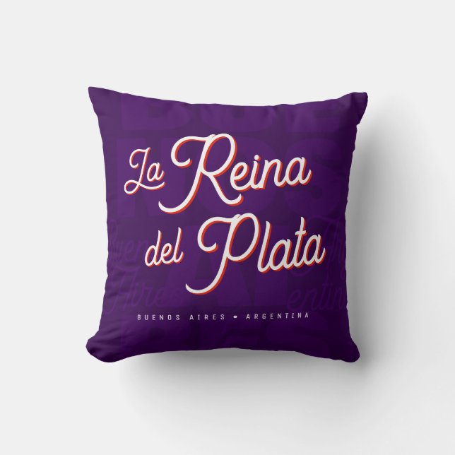 Buenos Aires "La Reina del Plata" typography art   Cushion (Front)