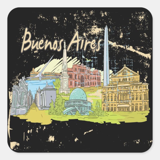 Buenos Aires Square Sticker (Front)