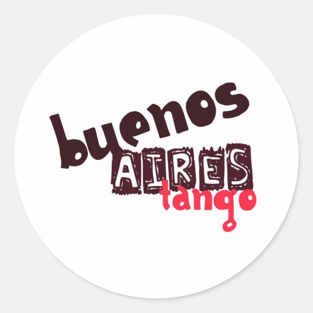 Buenos Aires Tango Classic Round Sticker (Front)