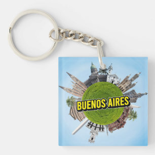 Buenos Aires tiny little planet landmark architect Key Ring