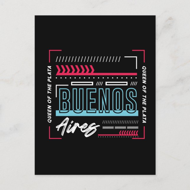 Buenos Aires Typography Graphic | Modern Argentina Postcard (Front)