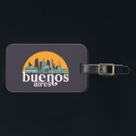 Buenos Aires Vintage City Skyline Cityscape Art Luggage Tag<br><div class="desc">Vintage and retro city design with beautiful skyline, tourist attraction and cityscape art. Cool skyscraper and building silhouette illustration merchandise for tourist and traveller. Perfect as souvenir to bring back home when travelling. Save the memory of your travel and vacation with family and friends. Background colour can be customised to...</div>