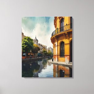 Buenos Aires watercolor art Canvas Print