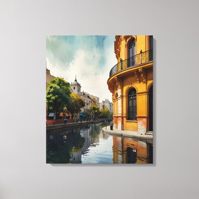 Buenos Aires watercolor art Canvas Print (Front)
