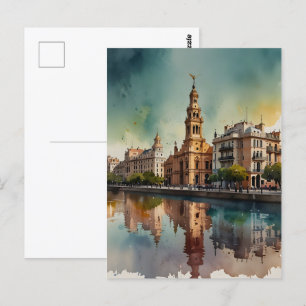 Buenos Aires watercolor art Postcard