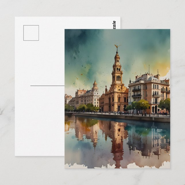 Buenos Aires watercolor art Postcard (Front/Back)