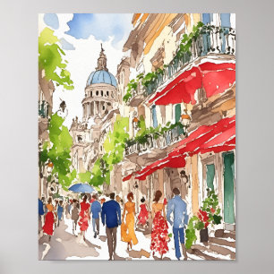 Buenos Aires Watercolor Art Print