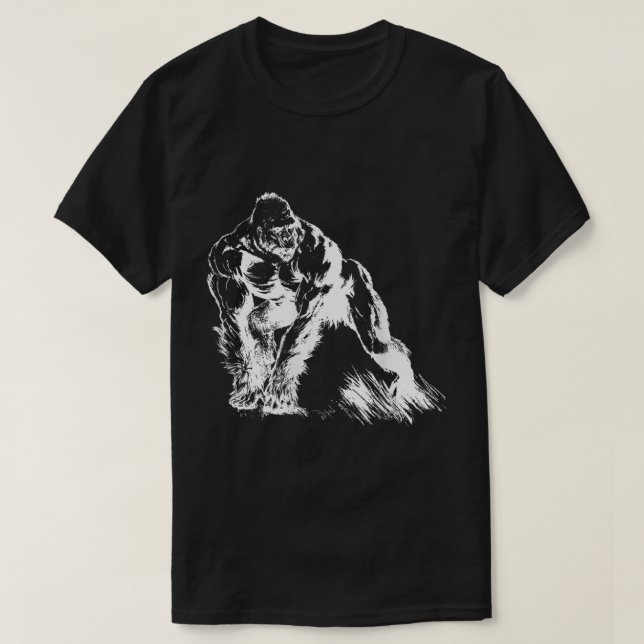 Buff Alpha Silverback Gorilla Art Design  T-Shirt (Design Front)