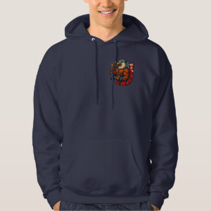 Buff Bald Eagle Patriotic Strength and Freedom Hoodie